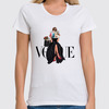 Заказать женскую футболку в Москве. Футболка классическая Vogue от @kristy_art_k  - готовые дизайны и нанесение принтов.