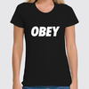 Заказать женскую футболку в Москве. Футболка классическая OBEY  от DESIGNER   - готовые дизайны и нанесение принтов.