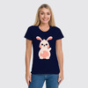 Заказать женскую футболку в Москве. Футболка классическая Pink Bunny от skynatural - готовые дизайны и нанесение принтов.