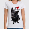 Заказать женскую футболку в Москве. Футболка классическая I love my dog от Александр А. - готовые дизайны и нанесение принтов.