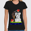 Заказать женскую футболку в Москве. Футболка классическая Flip The Bird от game-fan - готовые дизайны и нанесение принтов.