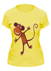 Заказать женскую футболку в Москве. Футболка классическая Веселая обезьяна от denis01001 - готовые дизайны и нанесение принтов.