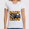 Заказать женскую футболку в Москве. Футболка классическая Lazy riot от Серега Шнайдер - готовые дизайны и нанесение принтов.