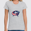 Заказать женскую футболку в Москве. Футболка классическая Columbus Blue Jackets / NHL USA от KinoArt - готовые дизайны и нанесение принтов.