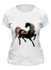 Заказать женскую футболку в Москве. Футболка классическая Городецкая лошадка от irishkalia - готовые дизайны и нанесение принтов.