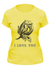 Заказать женскую футболку в Москве. Футболка классическая Цветок с двумя сердечками от aviva - готовые дизайны и нанесение принтов.