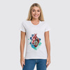 Заказать женскую футболку в Москве. Футболка классическая сердце  от krolya_spb@mail.ru - готовые дизайны и нанесение принтов.