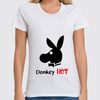 Заказать женскую футболку в Москве. Футболка классическая DonkeyHot от duderoid - готовые дизайны и нанесение принтов.