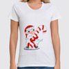 Заказать женскую футболку в Москве. Футболка классическая Дед Мороз с леденцом  от Romanova - готовые дизайны и нанесение принтов.