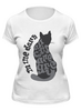Заказать женскую футболку в Москве. Футболка классическая Gray cat от frau - готовые дизайны и нанесение принтов.