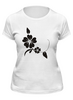 Заказать женскую футболку в Москве. Футболка классическая черный цветок от nikol - готовые дизайны и нанесение принтов.