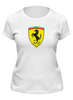 Заказать женскую футболку в Москве. Футболка классическая Ferrari  от DESIGNER   - готовые дизайны и нанесение принтов.