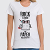 Заказать женскую футболку в Москве. Футболка классическая Rock is Dead от geekbox - готовые дизайны и нанесение принтов.