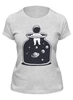 Заказать женскую футболку в Москве. Футболка классическая Космонавт в банке от skynatural - готовые дизайны и нанесение принтов.