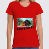 Заказать женскую футболку в Москве. Футболка классическая Angry Birds от nastya500001@mail.ru - готовые дизайны и нанесение принтов.