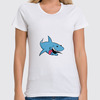 Заказать женскую футболку в Москве. Футболка классическая акула от Picasso - готовые дизайны и нанесение принтов.