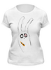 Заказать женскую футболку в Москве. Футболка классическая Белый кролик от mosafir - готовые дизайны и нанесение принтов.