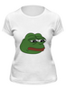 Заказать женскую футболку в Москве. Футболка классическая Грустная лягушка от Jimmy Flash - готовые дизайны и нанесение принтов.