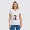 Заказать женскую футболку в Москве. Футболка классическая кошка cat от nikol - готовые дизайны и нанесение принтов.