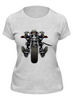 Заказать женскую футболку в Москве. Футболка классическая Скелетон на мотоцикле от T-shirt print  - готовые дизайны и нанесение принтов.