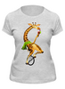 Заказать женскую футболку в Москве. Футболка классическая Забавный жираф от svetlanas - готовые дизайны и нанесение принтов.
