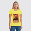 Заказать женскую футболку в Москве. Футболка классическая Сталин от denis01001 - готовые дизайны и нанесение принтов.