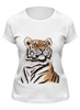 Заказать женскую футболку в Москве. Футболка классическая Взгляд тигра от tigerda  - готовые дизайны и нанесение принтов.