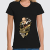 Заказать женскую футболку в Москве. Футболка классическая шекспир тату черная от zukak@mail.ru - готовые дизайны и нанесение принтов.