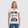Заказать женскую футболку в Москве. Футболка классическая Путин (Putin) от coolmag - готовые дизайны и нанесение принтов.