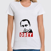 Заказать женскую футболку в Москве. Футболка классическая Путин Obey от printik - готовые дизайны и нанесение принтов.