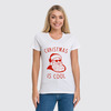 Заказать женскую футболку в Москве. Футболка классическая Крутой Дед Мороз от geekbox - готовые дизайны и нанесение принтов.