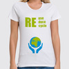 Заказать женскую футболку в Москве. Футболка классическая Reuse, reduce, recycle от Vicky - готовые дизайны и нанесение принтов.