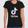 Заказать женскую футболку в Москве. Футболка классическая TikTok  от DESIGNER   - готовые дизайны и нанесение принтов.
