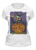 Заказать женскую футболку в Москве. Футболка классическая Happy Meowloween! от Tori Cerberus - готовые дизайны и нанесение принтов.