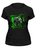 Заказать женскую футболку в Москве. Футболка классическая Зеленый дракон киборг от Dakini | Art  - готовые дизайны и нанесение принтов.