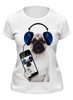 Заказать женскую футболку в Москве. Футболка классическая Собака мопс от Violet - готовые дизайны и нанесение принтов.