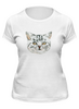 Заказать женскую футболку в Москве. Футболка классическая Котик от THE_NISE  - готовые дизайны и нанесение принтов.