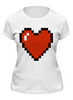 Заказать женскую футболку в Москве. Футболка классическая Пиксельное сердце (Minecraft) от Yaroslava - готовые дизайны и нанесение принтов.