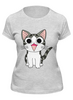 Заказать женскую футболку в Москве. Футболка классическая Милый котёнок от Amerikanka - готовые дизайны и нанесение принтов.