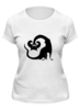 Заказать женскую футболку в Москве. Футболка классическая Зубастый кот от bayl - готовые дизайны и нанесение принтов.