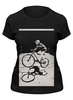 Заказать женскую футболку в Москве. Футболка классическая девушка на велосипеде от monster66 - готовые дизайны и нанесение принтов.