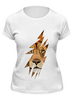Заказать женскую футболку в Москве. Футболка классическая Лев (Lion) от coolmag - готовые дизайны и нанесение принтов.