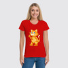 Заказать женскую футболку в Москве. Футболка классическая Рыжий кот от icase - готовые дизайны и нанесение принтов.