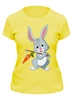 Заказать женскую футболку в Москве. Футболка классическая Кролик рыбак от skynatural - готовые дизайны и нанесение принтов.