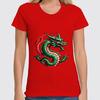 Заказать женскую футболку в Москве. Футболка классическая Зеленый дракон от Dakini | Art  - готовые дизайны и нанесение принтов.
