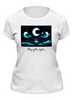 Заказать женскую футболку в Москве. Футболка классическая Лунный кот от Dmitry Kochkin - готовые дизайны и нанесение принтов.