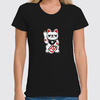 Заказать женскую футболку в Москве. Футболка классическая Bad Cat от Leichenwagen - готовые дизайны и нанесение принтов.