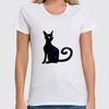 Заказать женскую футболку в Москве. Футболка классическая Космическая кошка от reut.94@mail.ru - готовые дизайны и нанесение принтов.