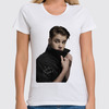 Заказать женскую футболку в Москве. Футболка классическая Justin Bieber от buhonow - готовые дизайны и нанесение принтов.