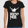 Заказать женскую футболку в Москве. Футболка классическая Rocknmob - видеооператор от accs@rocknmob.com - готовые дизайны и нанесение принтов.